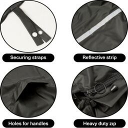 Gr8 Home Wheelchair Waterproof Poncho Rain Cover With Hood in Black - thumbnail 7