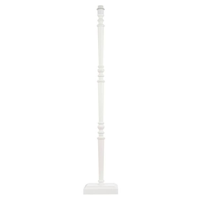 Happy Homewares Chic White Wood Standing Floor Lamp with Square Base & Foot Switch - image 1