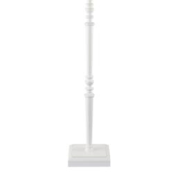 Happy Homewares Chic White Wood Standing Floor Lamp with Square Base & Foot Switch - thumbnail 5