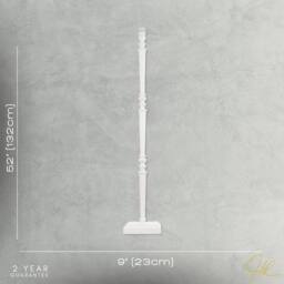 Happy Homewares Chic White Wood Standing Floor Lamp with Square Base & Foot Switch - thumbnail 7