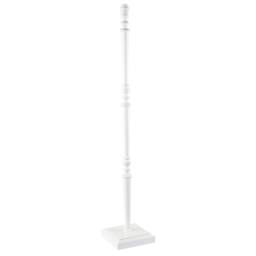 Happy Homewares Chic White Wood Standing Floor Lamp with Square Base & Foot Switch - thumbnail 2