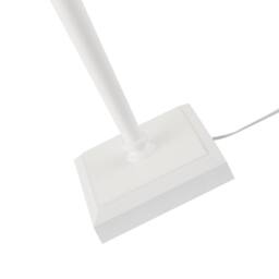 Happy Homewares Chic White Wood Standing Floor Lamp with Square Base & Foot Switch - thumbnail 4