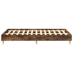 Berkfield Home Bed Frame No Mattress Smoked Oak 120x190 cm Small Double Engineered Wood in Brown - thumbnail 6