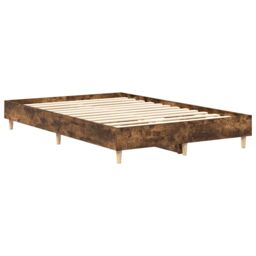 Berkfield Home Bed Frame No Mattress Smoked Oak 120x190 cm Small Double Engineered Wood in Brown - thumbnail 4