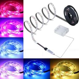 Hinsinc 5050 RGB LED Strip Lights Under Cabinet Kitchen Lighting in White - thumbnail 3