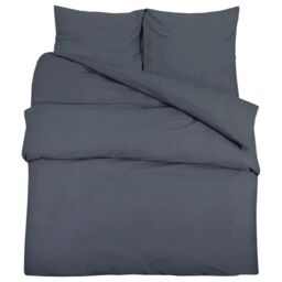 Berkfield Home Duvet Cover Set Anthracite 140x200 cm Light-weight Microfiber in Black - thumbnail 2