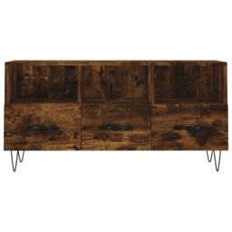 Berkfield Home TV Cabinet Smoked Oak 102x36x50 cm Engineered Wood in Brown - Size: 102 x 36 x 50 cm - thumbnail 5