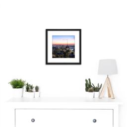 Artery8 Schwen Panoramic View New York City Chrysler Photo 8X8 Inch Square Wooden Framed Wall Art Print Picture with Mount in Black - thumbnail 2