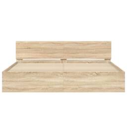 Berkfield Home Bed Frame without Mattress Sonoma Oak 180x200 cm Super King in Light Brown - thumbnail 5