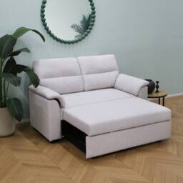 Home Garden Direct Tivoli - 2 Seater Pull out Sofa Bed in Soft Woven Fabric in Beige - thumbnail 3