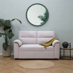 Home Garden Direct Tivoli - 2 Seater Pull out Sofa Bed in Soft Woven Fabric in Beige - thumbnail 2