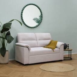 Home Garden Direct Tivoli - 2 Seater Pull out Sofa Bed in Soft Woven Fabric in Beige - thumbnail 1
