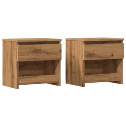 Berkfield Home Bedside Cabinets 2 pcs Artisan Oak 40x30x39 cm Engineered Wood in Brown - Size: 40 x 30 x 39 cm - thumbnail 2