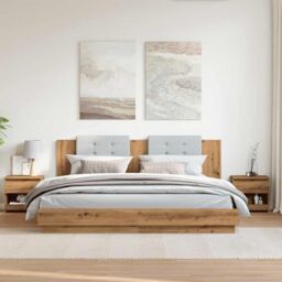 Berkfield Home Bedside Cabinets 2 pcs Artisan Oak 40x30x39 cm Engineered Wood in Brown - Size: 40 x 30 x 39 cm - thumbnail 3