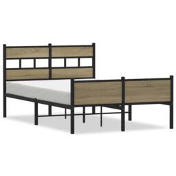 Berkfield Home Bed Frame without Mattress Sonoma Oak 120x200 cm Engineered Wood in Brown - Size: Small Double - thumbnail 1