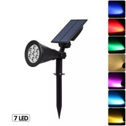 Havendro 1x Solar Wall Lights 7 LED Outdoor Garden Spot Lamp in Black - thumbnail 3