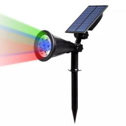 Havendro 1x Solar Wall Lights 7 LED Outdoor Garden Spot Lamp in Black - thumbnail 1