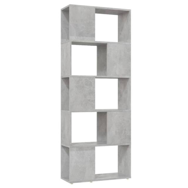 Berkfield Home Book Cabinet Room Divider Concrete Grey 60x24x155 cm - Size: 60 x 24 x 155 cm - image 1
