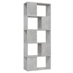 Berkfield Home Book Cabinet Room Divider Concrete Grey 60x24x155 cm - Size: 60 x 24 x 155 cm - thumbnail 1