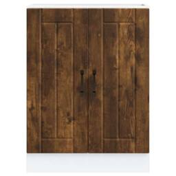 Berkfield Home Sink Base Cabinet Lucca Smoked Oak Engineered Wood in Brown - thumbnail 4