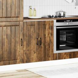 Berkfield Home Sink Base Cabinet Lucca Smoked Oak Engineered Wood in Brown - thumbnail 2