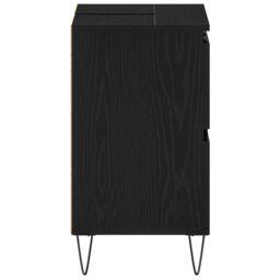 Berkfield Home Bathroom Sink Cabinet Black Oak 80x33x60 cm Engineered Wood - Size: 80 x 33 x 60 cm - thumbnail 7