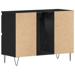 Berkfield Home Bathroom Sink Cabinet Black Oak 80x33x60 cm Engineered Wood - Size: 80 x 33 x 60 cm - thumbnail 8