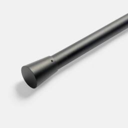 OHS Curtain Pole Extendable 28mm Metal Finnials Trumpet End Rod Fittings in Black - Size: 220 cm - thumbnail 3