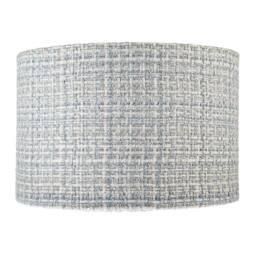 Happy Homewares Modern drum Lamp Shade Upholstered in Soft Woven Boucle Style Fabric in Baby Blue - Size: 12 inches - thumbnail 5