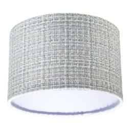 Happy Homewares Modern drum Lamp Shade Upholstered in Soft Woven Boucle Style Fabric in Baby Blue - Size: 12 inches - thumbnail 4