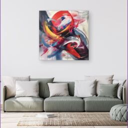 Warren Reed - Designer Swirling Symphony Of Colours Canvas - Size: w40 inch x h40 inch - thumbnail 1