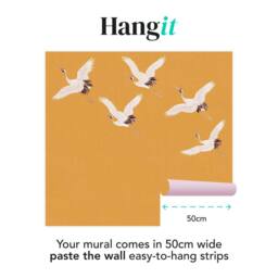 Superfresco Easy Cranes in Flight Ochre Print To Order 3m x 2.8m Mural in Yellow - thumbnail 3