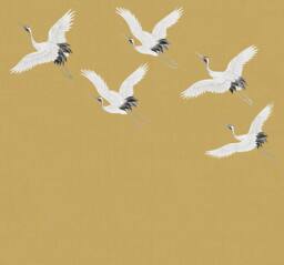 Superfresco Easy Cranes in Flight Ochre Print To Order 3m x 2.8m Mural in Yellow - thumbnail 2