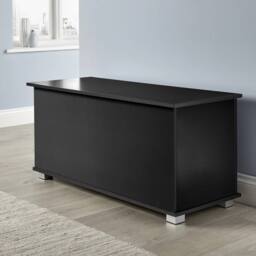 NESTLUNE Black Storage Trunk Toy Chest Bedding or Blanket Box - Size: 100 cm x 15 cm - thumbnail 3