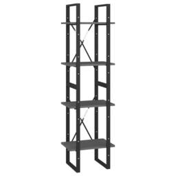 Berkfield Home 4-Tier Book Cabinet Grey 40x30x140 cm Solid Pine Wood - Size: 40 x 30 x 140 cm - thumbnail 1