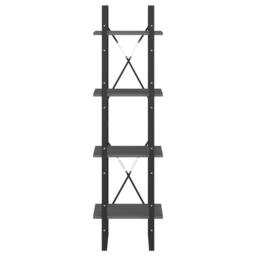Berkfield Home 4-Tier Book Cabinet Grey 40x30x140 cm Solid Pine Wood - Size: 40 x 30 x 140 cm - thumbnail 5