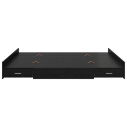 Berkfield Home Storage Bed Frame with Drawer with Headboard with Storage Black oak 200 x 200 cm - thumbnail 5