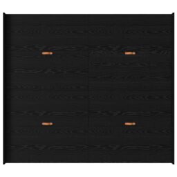 Berkfield Home Storage Bed Frame with Drawer with Headboard with Storage Black oak 200 x 200 cm - thumbnail 8