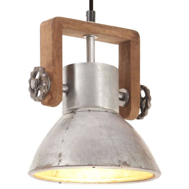 Berkfield Home Industrial Hanging Lamp 25 W Silver Round 19 cm E27 - image 1