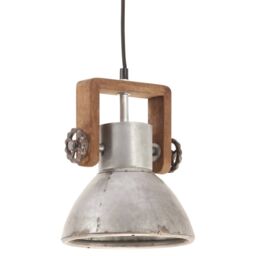 Berkfield Home Industrial Hanging Lamp 25 W Silver Round 19 cm E27 - thumbnail 2
