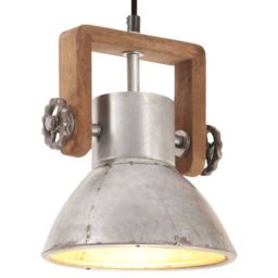 Berkfield Home Industrial Hanging Lamp 25 W Silver Round 19 cm E27 - thumbnail 1