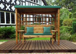 Charles Taylor Trading Wentworth Three Seater Arbour Green in Brown - thumbnail 3
