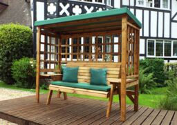 Charles Taylor Trading Wentworth Three Seater Arbour Green in Brown - thumbnail 2