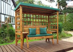 Charles Taylor Trading Wentworth Three Seater Arbour Green in Brown - thumbnail 1