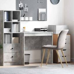 Berkfield Home Desk Concrete Grey 80x50x76 cm Engineered wood - Size: 80 x 50 x 76 cm - thumbnail 2