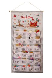Personalised Memento Company Personalised Santa Sleigh Advent Calendar in Grey