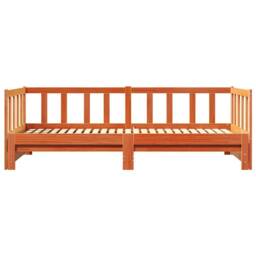 Berkfield Home Day bed with Trundle Wax Brown 180x200 cm Solid Wood Pine - thumbnail 6