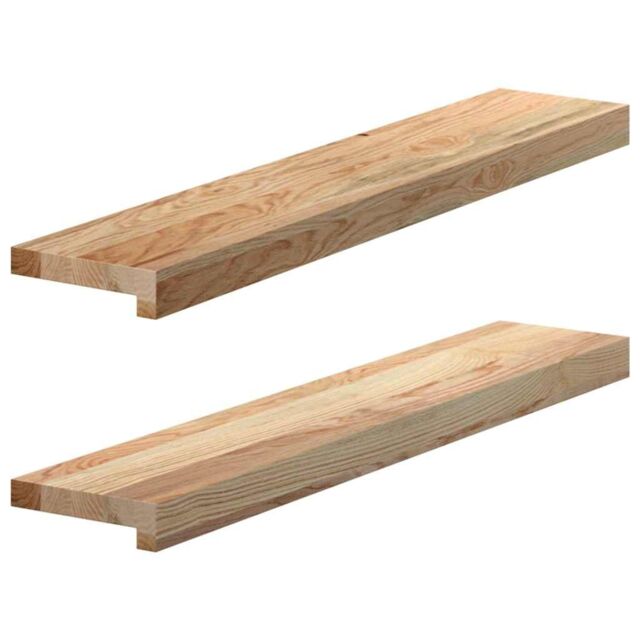 Berkfield Home Window Sills 2 pcs Untreated 80x15x2 cm Solid Wood Oak in Brown - Size: Medium - image 1