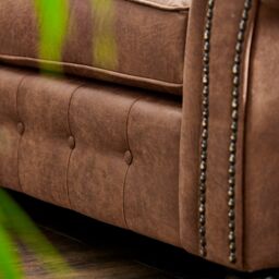 Snugg Furniture UK Limited Oakland L Shaped 4 Seater Suede Leather Corner Sofa in Brown - thumbnail 2