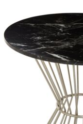Orsina Anzio Marble Top & Hourglass Base Dining Table in Silver - thumbnail 2
